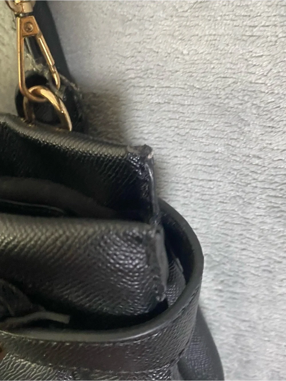 bebe Black Leather‎ Satchel with Gold Accents